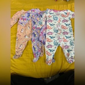 3 babygirl sleepers, wonder nation brand, size 6-9m